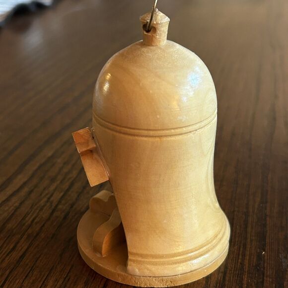 Holy Land Made in Israel Nativity Ornament Wood Jesus Mary Joseph Bell Manger - Picture 5 of 9